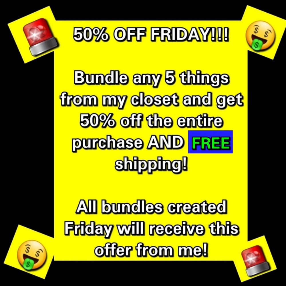 50% off Friday && FREE SHIPPING!!